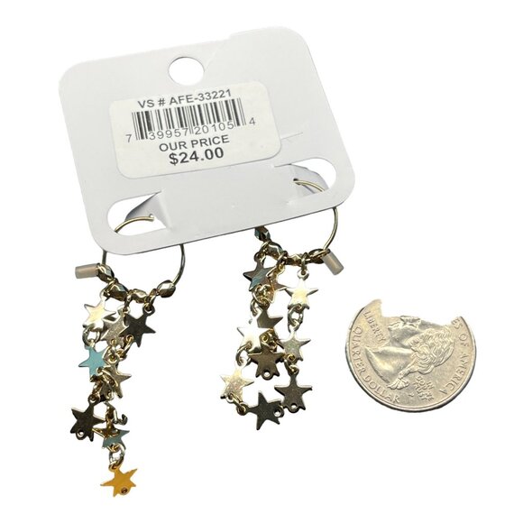 Charming Charlie Star Dangle Earrings Gold Tone Hypoallergenic Fashion Jewelry F - Picture 7 of 8